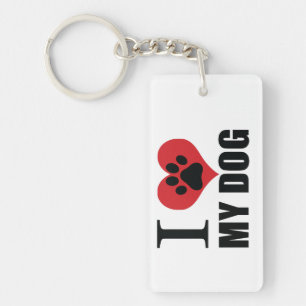 I love my dog throw pillow keychain