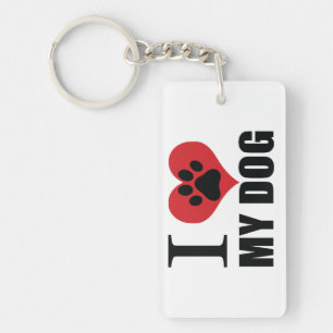 I love my dog throw pillow keychain