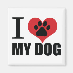 I love my dog throw pillow magnet