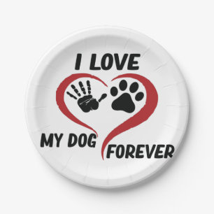 I love my dog throw pillow paper plate