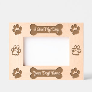 I Love My Dog With Their Name Etched Frames