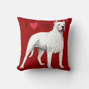 I Love my Dogo Argentino Throw Pillow