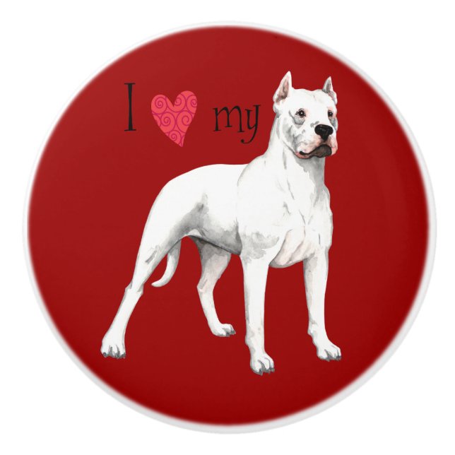 I Love my Dogo Ceramic Knob (Front)