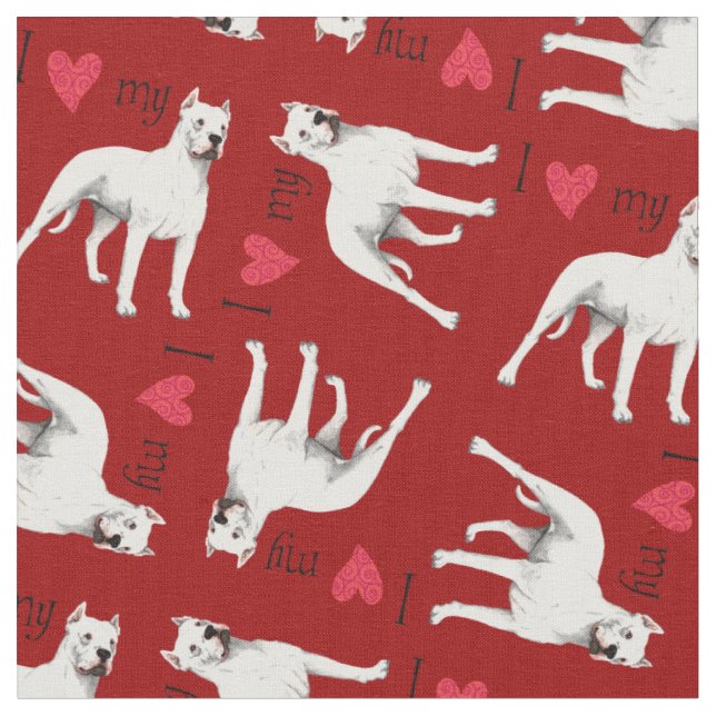 I Love my Dogo Fabric (Close Up)