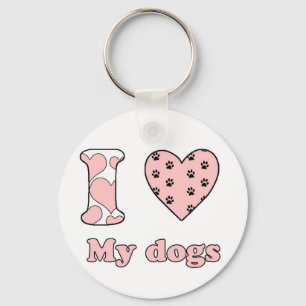 I love My dogs Keychain