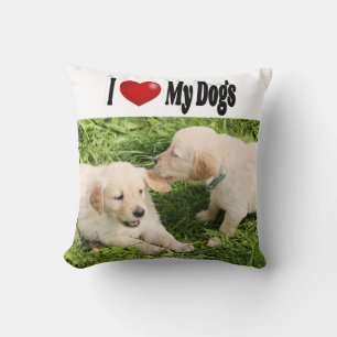 I Love My Dogs photo Throw Pillow