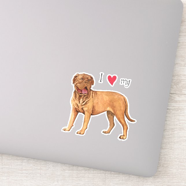 I Love my Dogue de Bordeaux Vinyl Sticker (Détail)
