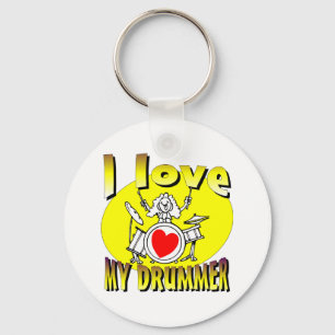 I Love My Drummer Keychain