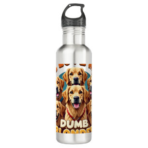I Love My Dumb Blonde Golden Retrievers Vintage Re 710 Ml Water Bottle