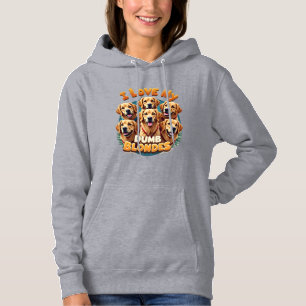 I Love My Dumb Blonde Golden Retrievers Vintage Re Hoodie