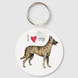 I Love my Dutch Shepherd Keychain