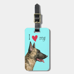 I Love my Dutch Shepherd Luggage Tag