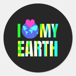 I Love My Earth -environmental Protection Classic Round Sticker