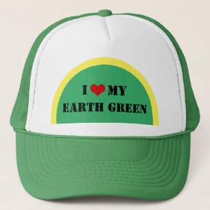 I Love My EARTH Green - Planet Trucker Hat