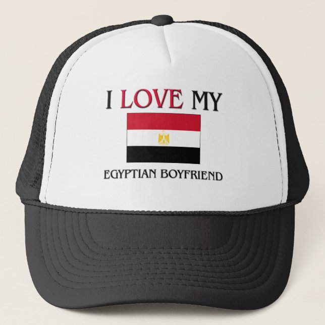 I Love My Egyptian Boyfriend Trucker Hat (Front)