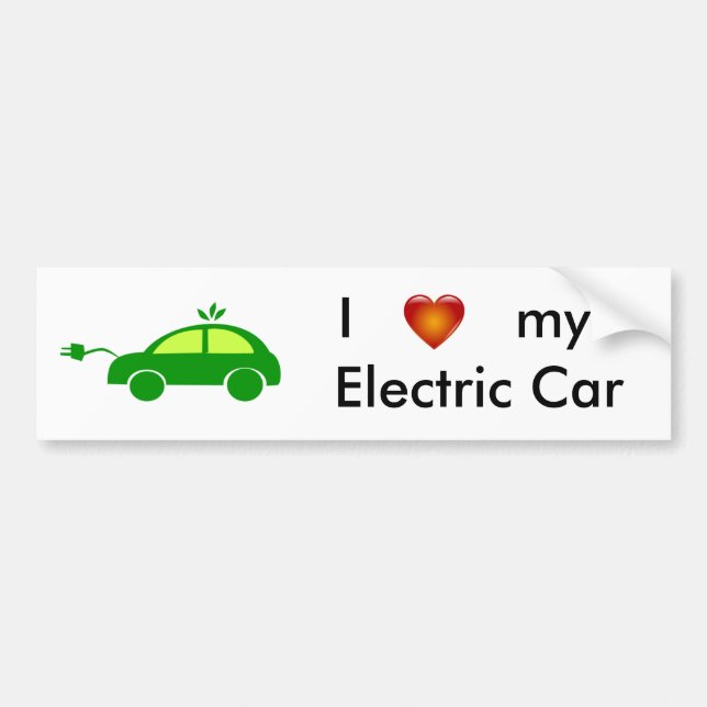 I Love my Electric Car Bumper Sticker (Front)