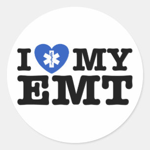 I Love My EMT Classic Round Sticker
