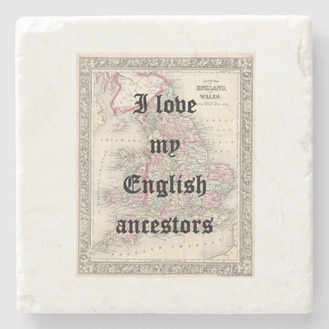 I Love My English Ancestors | Custom Coasters (Front)