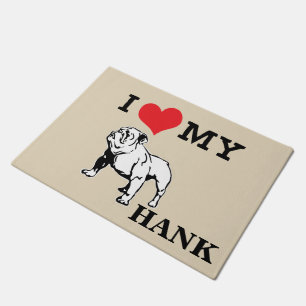 I Love My English Bulldog Mat Personalize It!