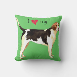 I Love my English Foxhound Throw Pillow