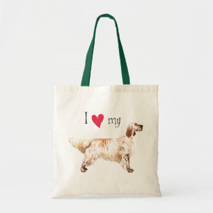 I Love my English Setter Tote Bag