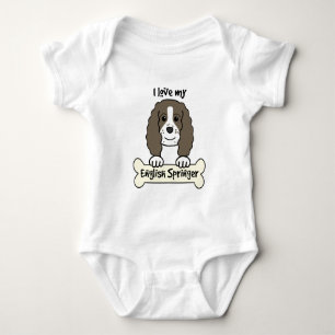 I Love My English Springer Baby Bodysuit