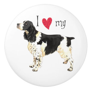 I Love my English Springer Spaniel Ceramic Knob