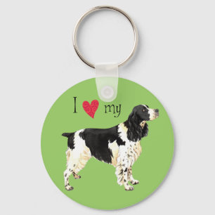 I Love my English Springer Spaniel Keychain