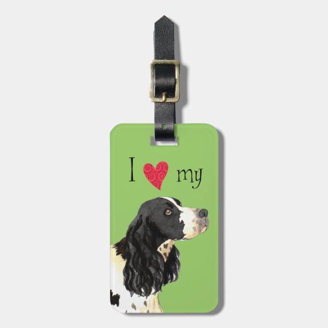 I Love my English Springer Spaniel Luggage Tag (Front Vertical)