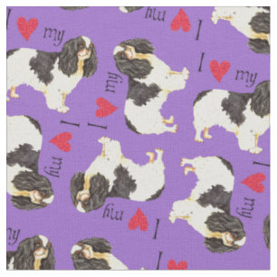 I Love my English Toy Spaniel Fabric