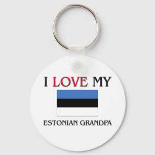 I Love My Estonian Grandpa Keychain