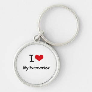 I love My Excavator Keychain