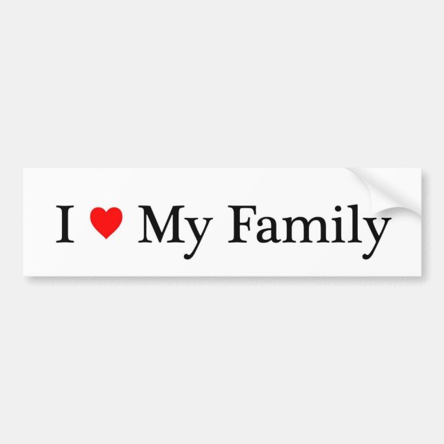 I Love My Family Bumper Sticker (Front)