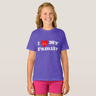 I love my Family Custom heart shirt purple