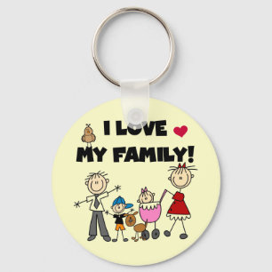 I Love My Family Tshirts and Gifts Keychain
