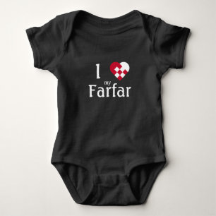 I Love My Farfar (father's father) cute baby Bodysuit