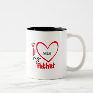 I Love My Father Photo Gift Classic Mug, 11 oz C Two-Tone Coffee Mug