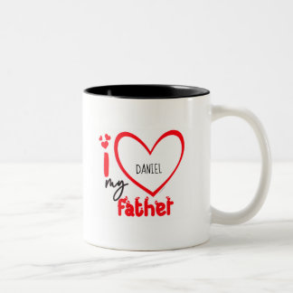 I Love My Father Photo Gift Classic Mug, 11 oz   C Two-Tone Coffee Mug