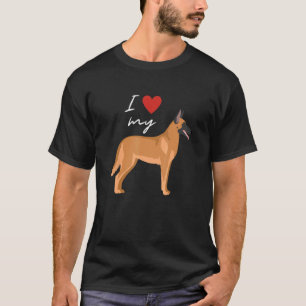 I Love My Fawn Sable Belgian Malinois Dog   T-Shirt