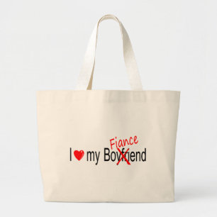 I Love My Fiance Large Tote Bag