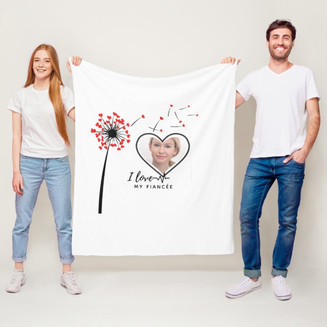 I Love My fiancée - Personalized Best Friend Cute Fleece Blanket (In Situ)
