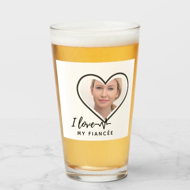 I Love My fiancée - Personalized Best Friend Cute Glass (Front Filled)