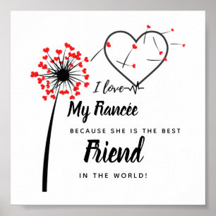 I Love My fiancée - Personalized Best Friend Cute Poster