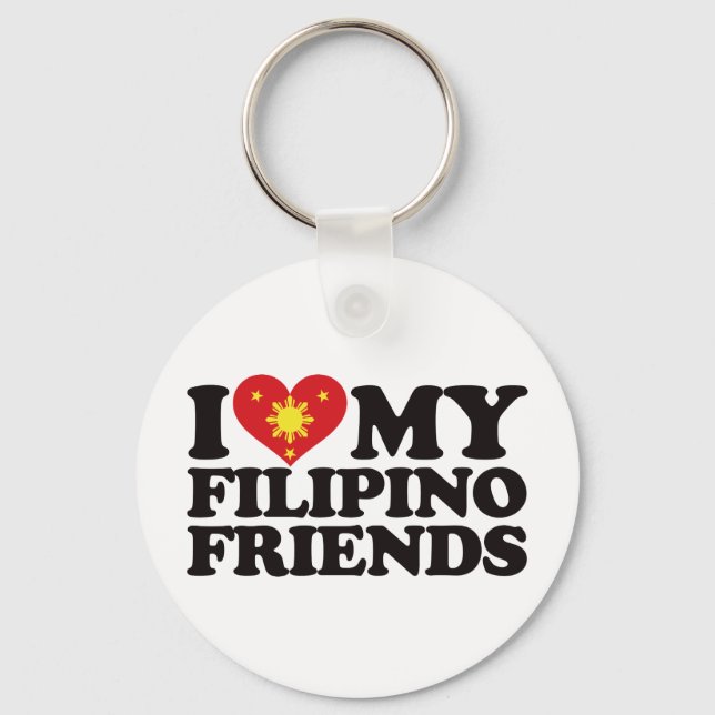 I Love My Filipino Friends Keychain (Front)