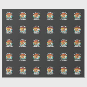 I Love My Finnegan Sheltie Retro Sunset Wrapping Paper