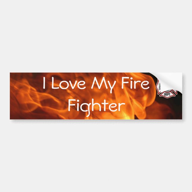 I Love My Fire Fighter Bumper Sticker (Front)