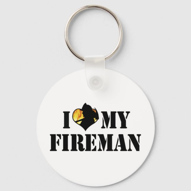 I Love My Fireman Keychain (Front)