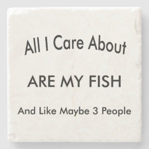 I Love My Fish Stone Coaster