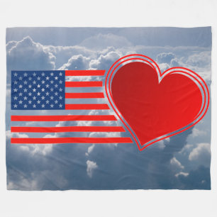 I LOVE MY FLAG FLEECE BLANKET