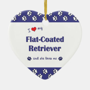 I Love My Flat-Coated Retriever (Female Dog) Ceramic Ornament